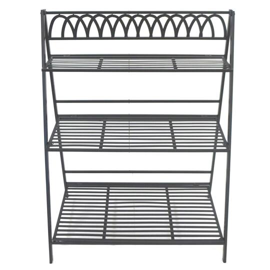 Santa's Workshop 36" Black Iron 3-Tier Plant Stand